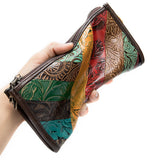 Soft leather stitching embossed clutch envelope - Dazpy