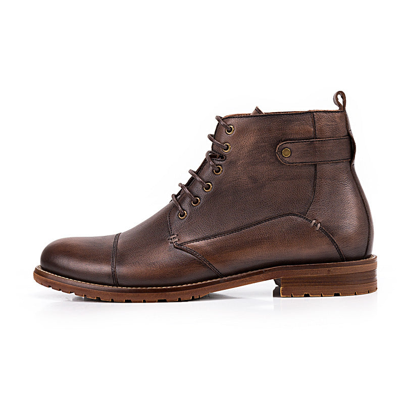 Men's Casual Lace-up High-top Ankle Boots - Dazpy