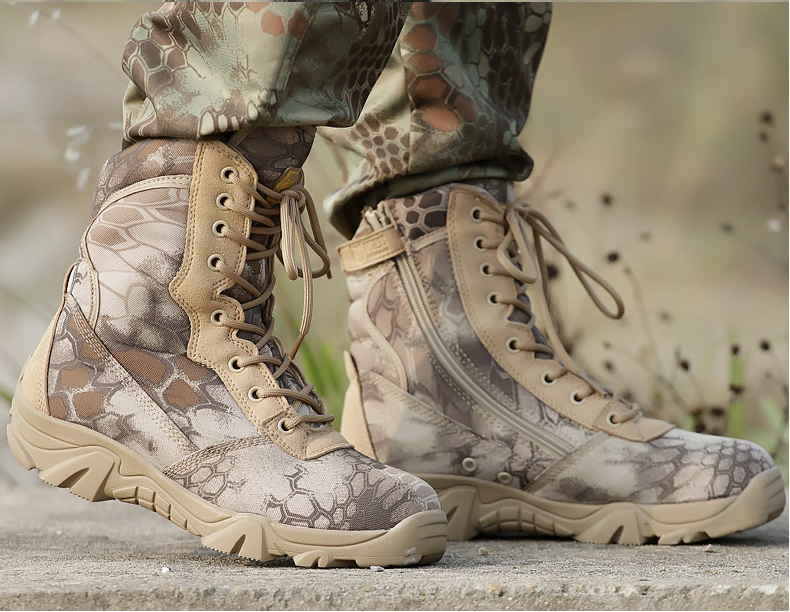 Python pattern desert tactical boots - Dazpy