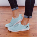 One pedal stitching denim single shoes
