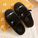 Winter New Coral Velvet Slippers Cartoon Cat Cotton Slippers Home Cotton Shoes Warm Slipper - Dazpy