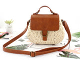 Antique straw woven bag messenger beach bag - Dazpy