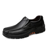 Middle-aged and elderly men's soft leather dad shoes - Dazpy