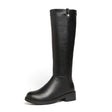 Warm rear zipper rider boot thick heel - Dazpy