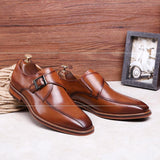 Formal Men's Square Toe Shoes British Monk Shoes - Dazpy