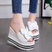 Slope high heel sandals increased rabbit ears waterproof platform muffin thick bottom fish mouth slippers women - Dazpy