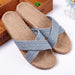 Linen slippers men's couple casual indoor floor sandals and slippers autumn and winter home non-slip slippers - Dazpy