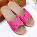 Linen slippers men's couple casual indoor floor sandals and slippers autumn and winter home non-slip slippers - Dazpy