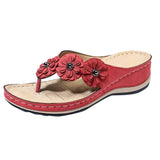 Vintage flower round toe casual women sandals - Dazpy