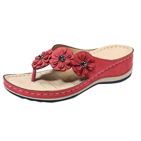 Vintage flower round toe casual women sandals - Dazpy