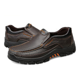 Middle-aged and elderly men's soft leather dad shoes - Dazpy