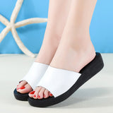 Korean Student Flat-bottomed Fairy Style Platform Slippers - Dazpy