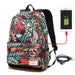 Tropical Print Backpack W USB Charging Port - Dazpy