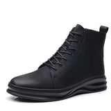 Flat Heel Black Internal Mesh Round Toe Martin Boots - Dazpy