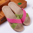 Linen slippers men's couple casual indoor floor sandals and slippers autumn and winter home non-slip slippers - Dazpy