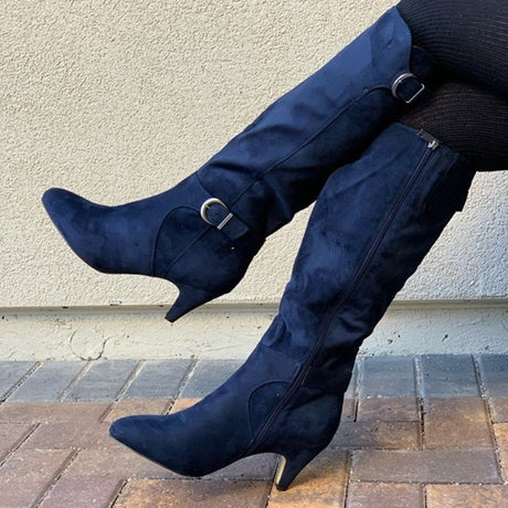 Autumn And Winter New Stiletto High Top Leather Boots - Dazpy