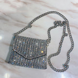 Rhinestone One-shoulder Messenger Women's Bag Trendy Fashion Net Red All-match - Dazpy