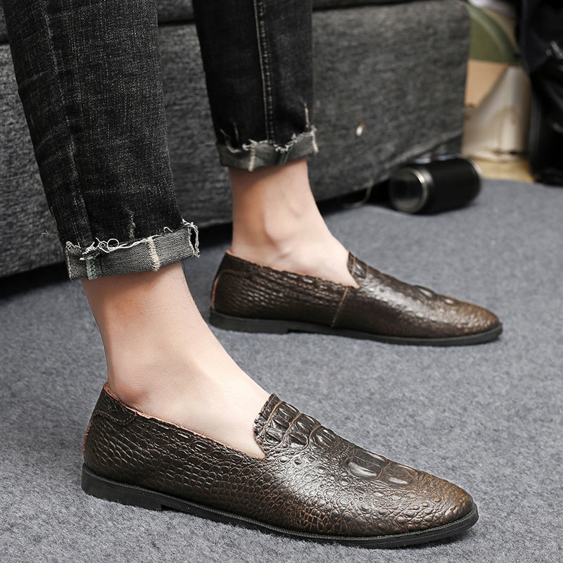 Casual Leather Shoes Korean Version Of Small Black Shoes All-match Youth Shoes - Dazpy