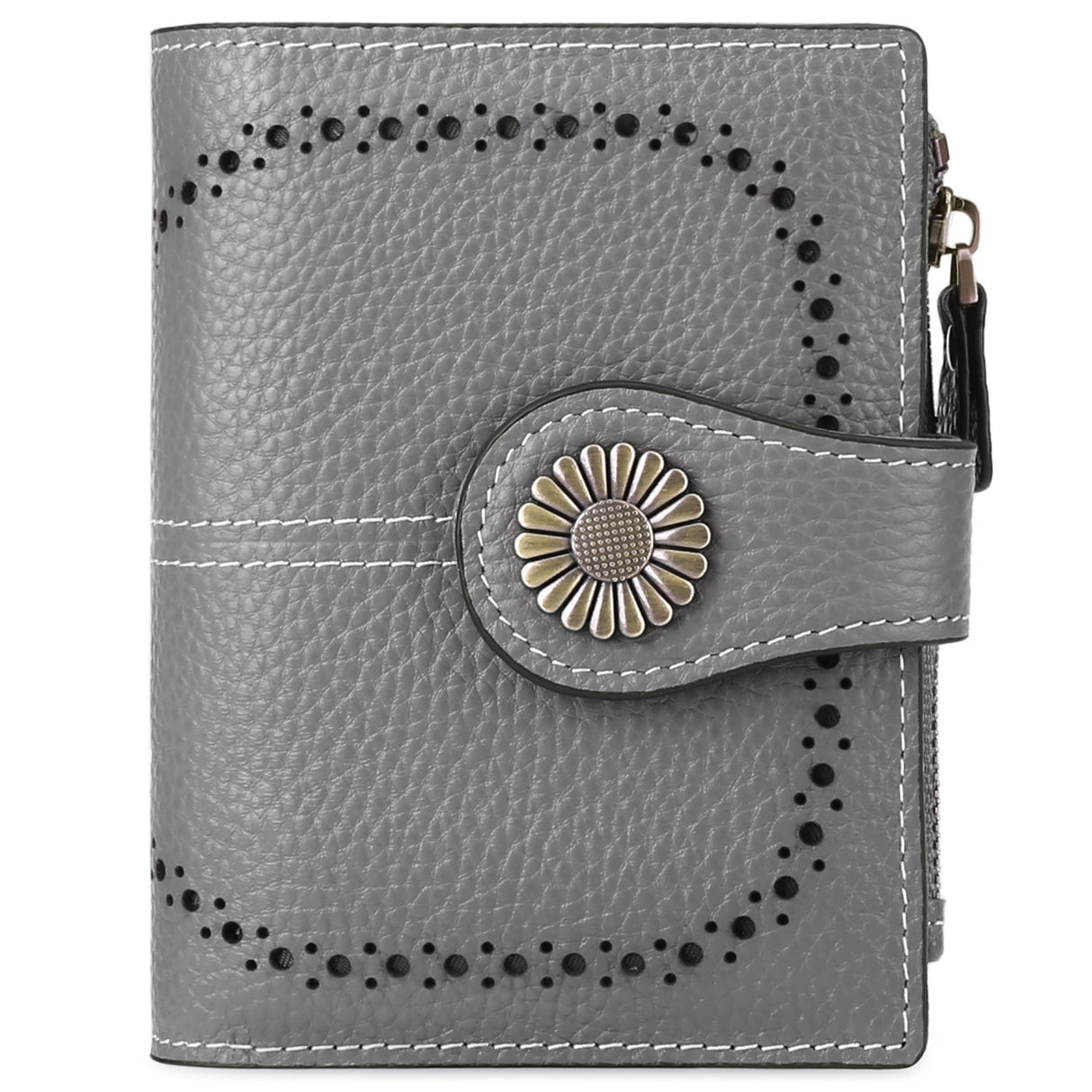 Wallet Women's Short Oil Wax Leather Zipper Card Holder - Dazpy