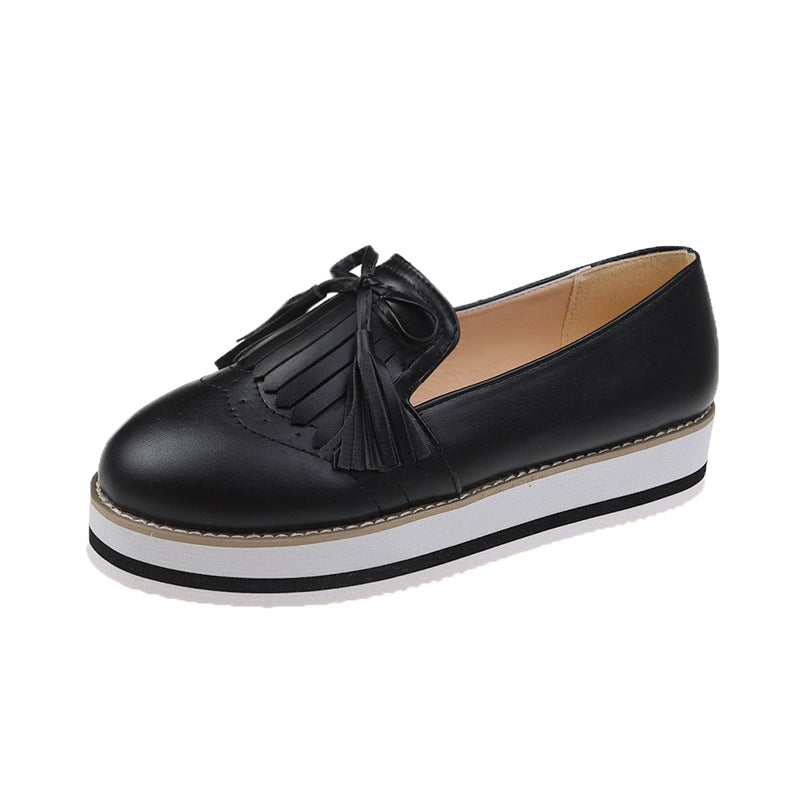 Round Toe Casual College Style Women's Single Shoes - Dazpy