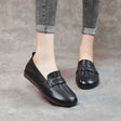 Women's Retro Leather Soft Sole Shoes - Dazpy