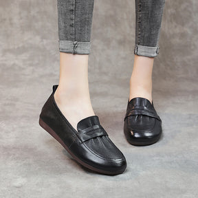 Women's Retro Leather Soft Sole Shoes