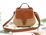 Antique straw woven bag messenger beach bag - Dazpy