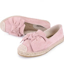 Flat Straw Woven Linen One-step Bow-knot Round-toe Espadrilles Shoes