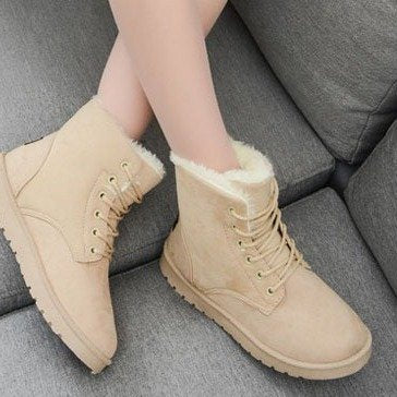 Snow Boot for Women Winter Shoes Heels Winter Boots Ankle Warm Plush Insole - Dazpy