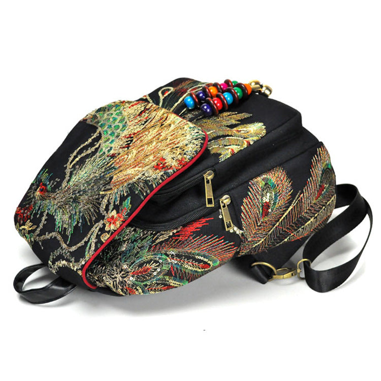 New female bag peacock embroidered bag - Dazpy