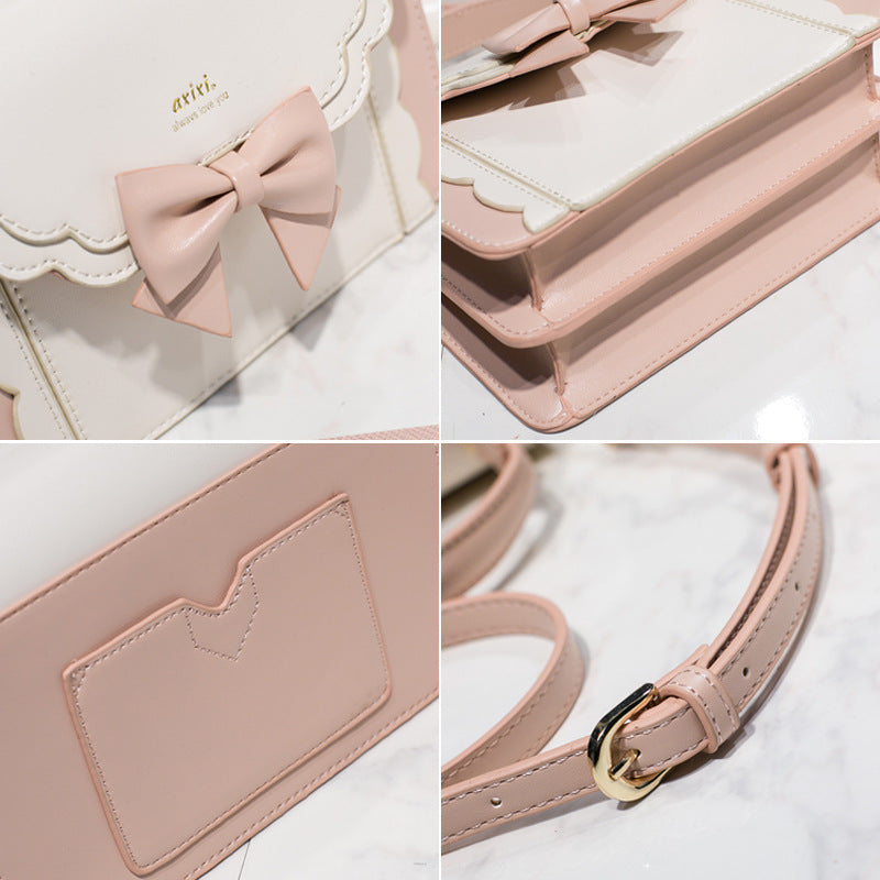 Bowknot Organ Bag Small Square Lolita Shoulder Messenger Female - Dazpy