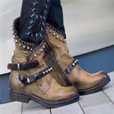 Studded side zipper Martin boots