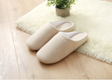 Men's Cotton Black autumn season Home Furnishing East indoor household warm slippers Muji soft bottom good anti-skid slippers - Dazpy