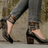 Non-slip rubber sole with metal buckle women's boots