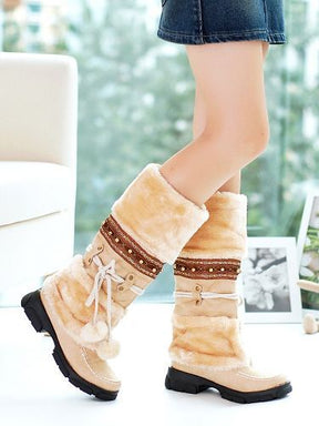 Winter Martin Boots Thick High-Heeled Boots Women's Fashion Shoes Sexy Long Long Snow Boots