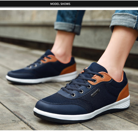 Fashion Light Sports Casual Men Shoes Autumn New Lace-Up Shoes Microfiber Leather Casual Shoes FLats Sneakers - Dazpy