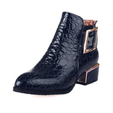 Patent leather block heel Martin boots - Dazpy