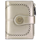 Wallet Women's Short Oil Wax Leather Zipper Card Holder