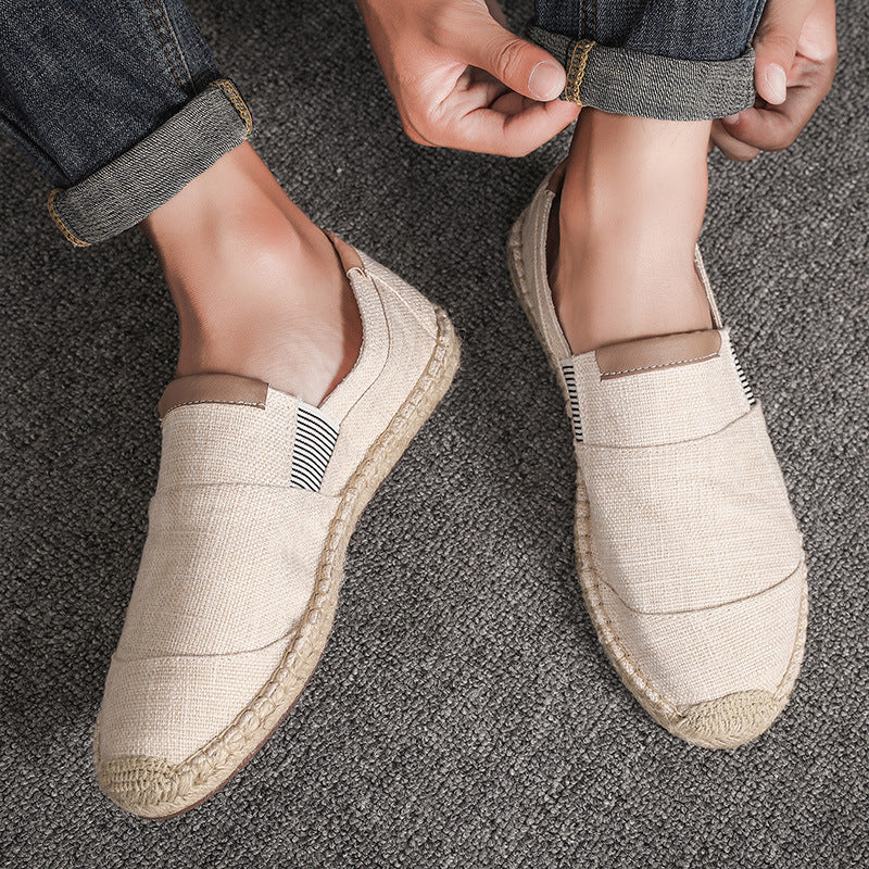 Handmade straw shoes canvas shoes - Dazpy