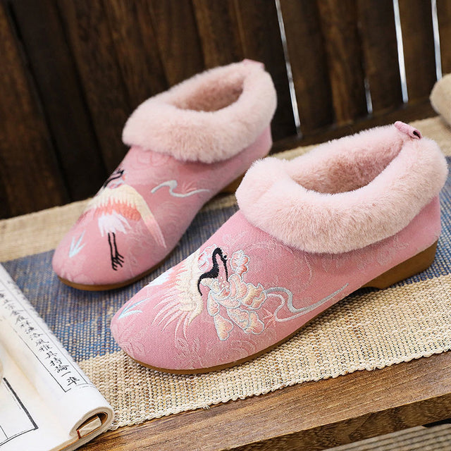 Ethnic Style Cotton Shoes With Fleece And Velvet - Dazpy