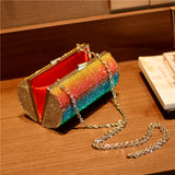 Rainbow Rhinestone Purse Evening Bag - Dazpy