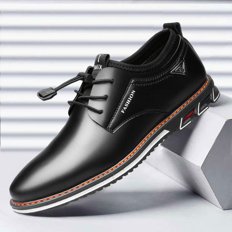 Leather shoes round toe trend shoes comfortable men's shoes - Dazpy