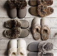 Couple Wool Slippers Men And Women Nonslip Rubber Soled Cotton Shoes - Dazpy