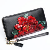 Leather zipper Korean style first layer leather wallet - Dazpy