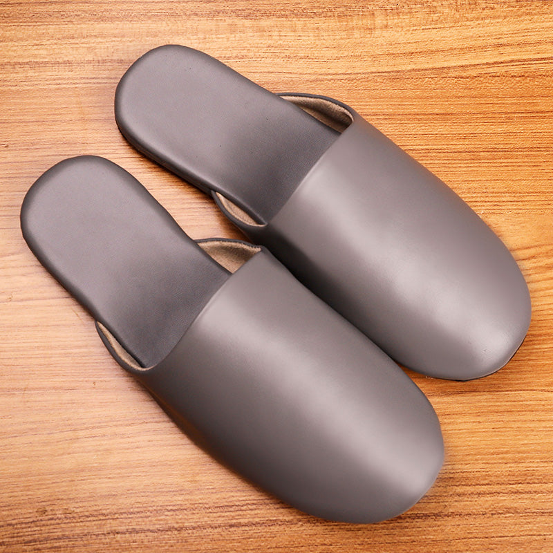 Home Leather Slippers Women's Baotou Home Soft Bottom - Dazpy