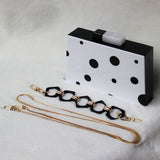 Dinner Bag Wedding Bag Black And White Polka Dot Clutch Bag European And American Fashion New - Dazpy