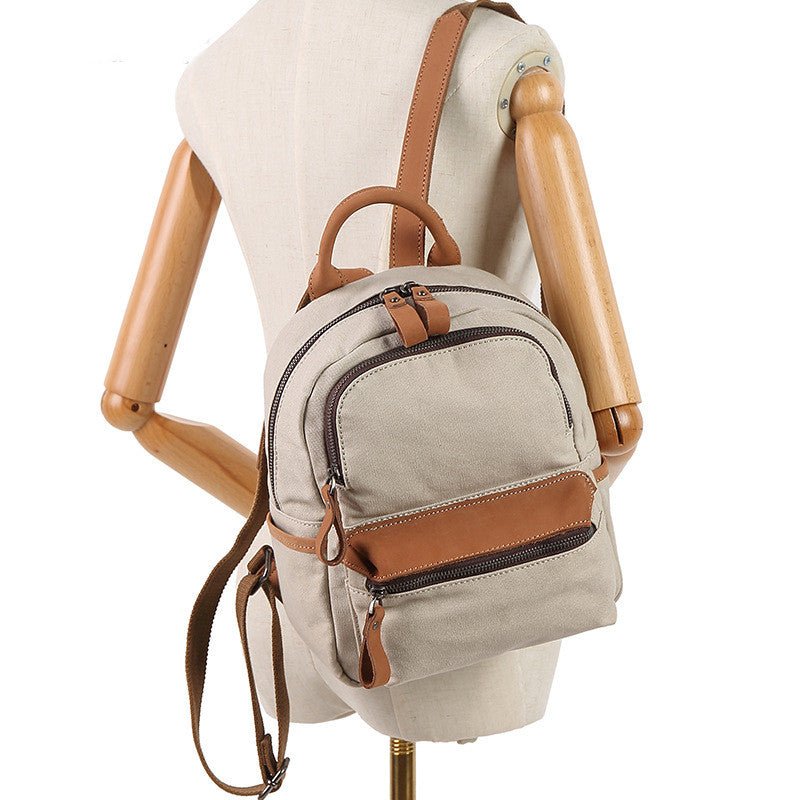 Women's Solid Color Waterproof Casual Canvas Backpack - Dazpy