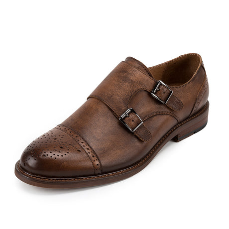 Men's British Bullock Casual Buckle Leather Shoes - Dazpy