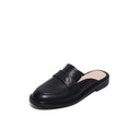 Round toe flat mules