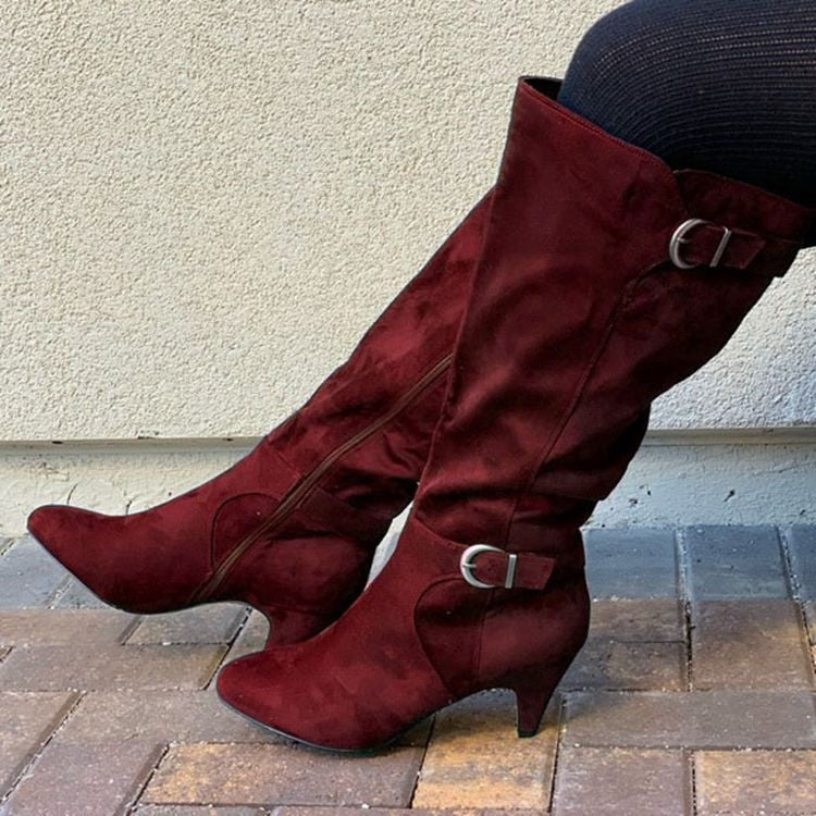 Autumn And Winter New Stiletto High Top Leather Boots - Dazpy